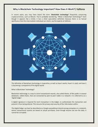 Why is Blockchain Technology Important? How Does It Work?| Valforex