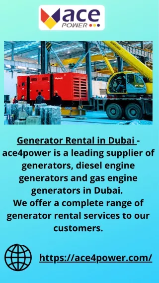 Rental Generator in Dubai