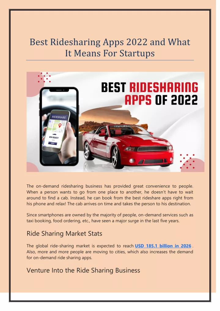 best ridesharing apps 2022 and what it means