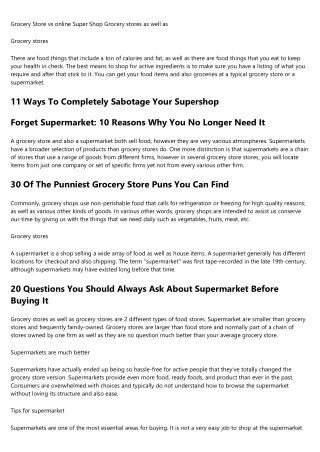 grocery store vs online super shop grocery stores