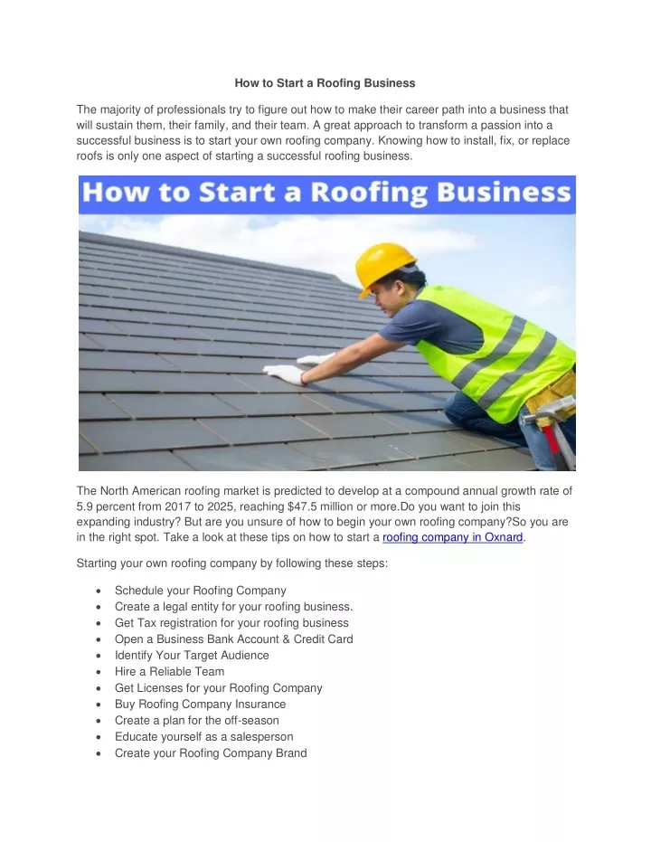 how to start a roofing business