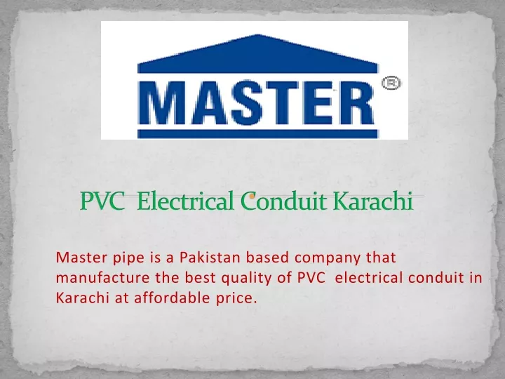 pvc electrical conduit karachi