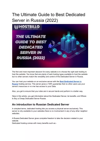 the ultimate guide to best dedicated server