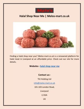 Halal Shop Near Me  Melos-mart.co.uk