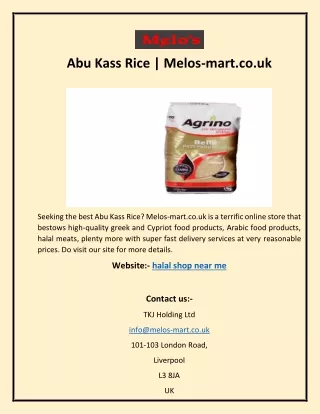 Abu Kass Rice  Melos-mart.co.uk