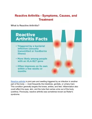 Reactive Arthritis - Symptoms, Causes, and Treatment