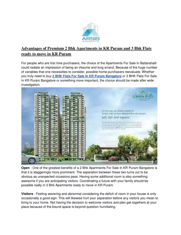 advantages of premium 2 bhk apartments