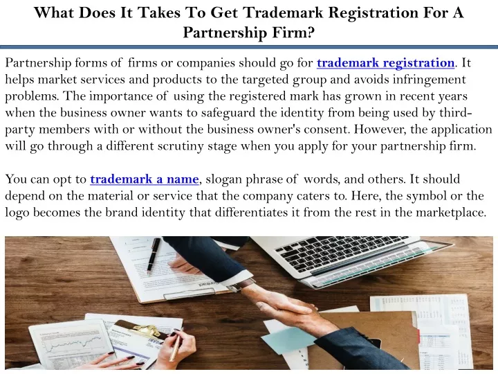 what does it takes to get trademark registration