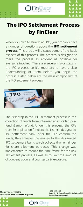 The IPO Settlement Process by FinClear