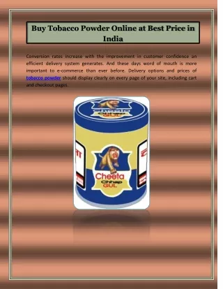 Buy Tobacco Powder Online at Best Price in India