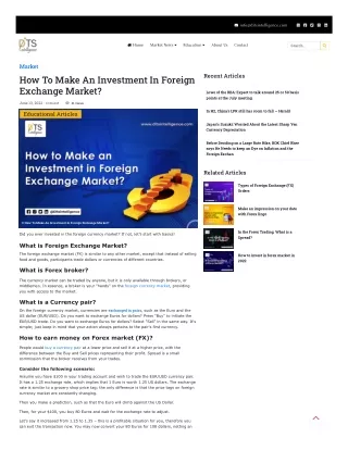 How to Make an Investment in Foreign Exchange Market ?