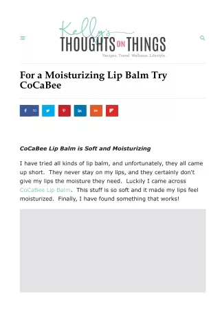 For a Moisturizing Lip Balm Try CoCaBee