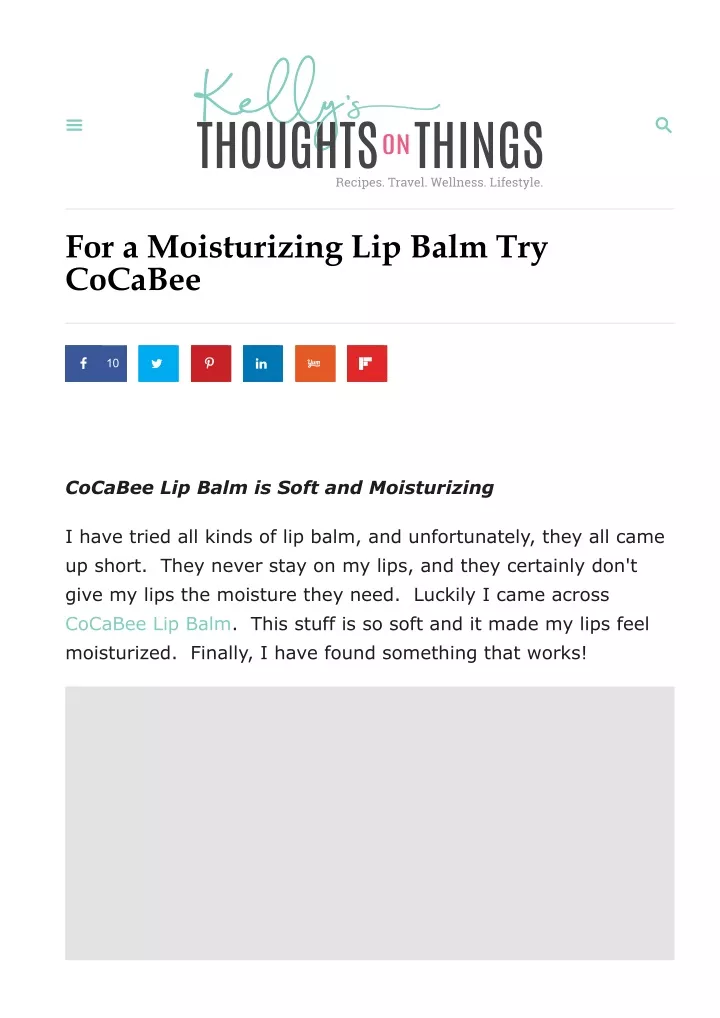 for a moisturizing lip balm try cocabee