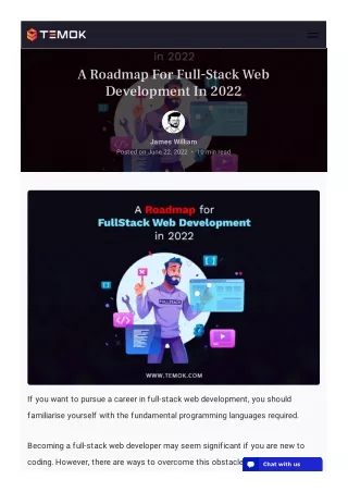 a roadmap for full stack web development in 2022