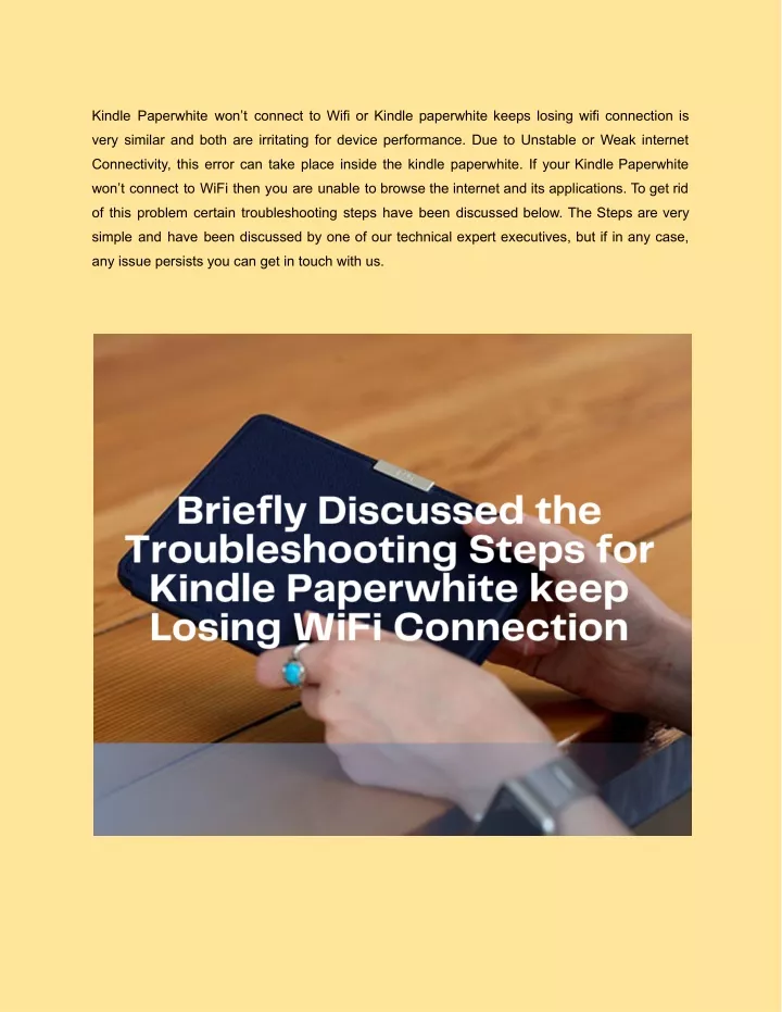 kindle paperwhite won t connect to wifi or kindle