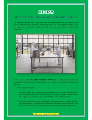 How To Find Sustainable Agro Industrial Products