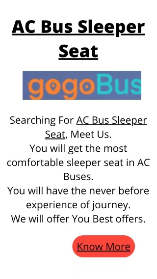 ac bus sleeper seat
