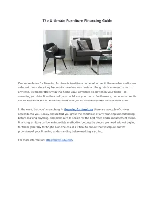 the ultimate furniture financing guide
