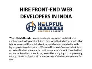 hire front end web developers in india