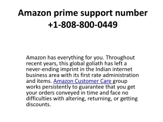 Amazon prime support number
