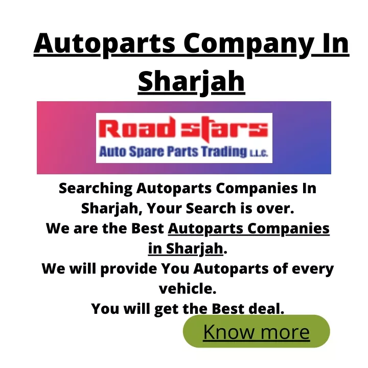 autoparts company in sharjah