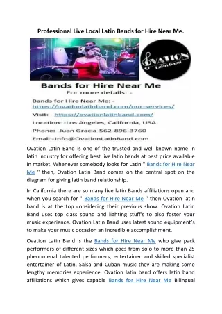 Bands for Hire Near Me