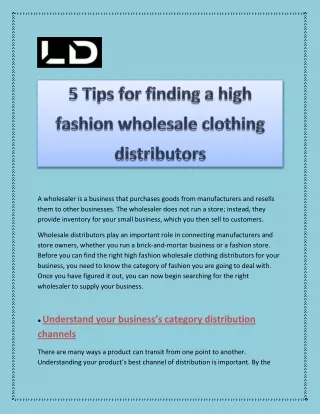 High fashion wholesale clothing