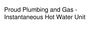Proud Plumbing and Gas-Instantaneous Hot Water Unit