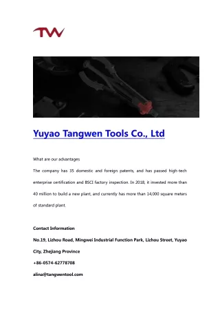 yuyao tangwen tools co ltd