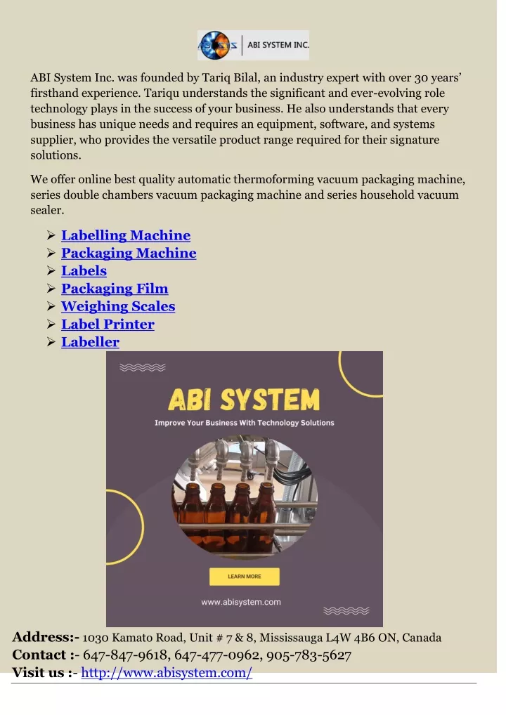 abi system inc was founded by tariq bilal