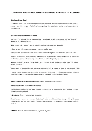 features that make salesforce service cloud