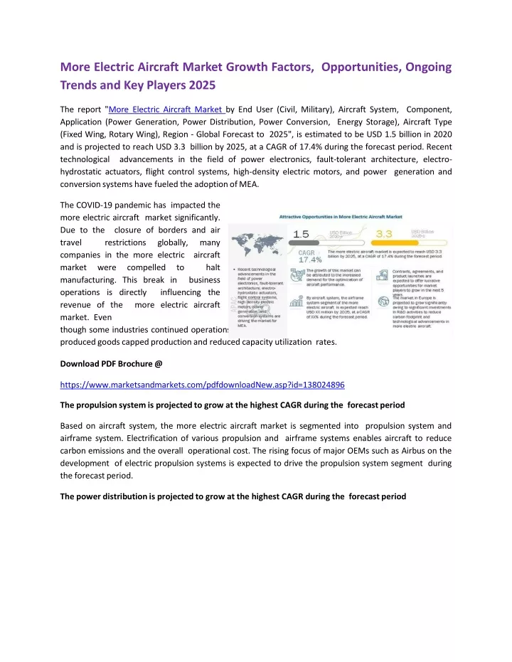 more electric aircraft market growth factors