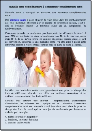 Mutuelle santé complémentaire | Comparateur complémentaire santé
