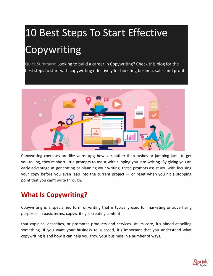 10 best steps to start effective copywriting