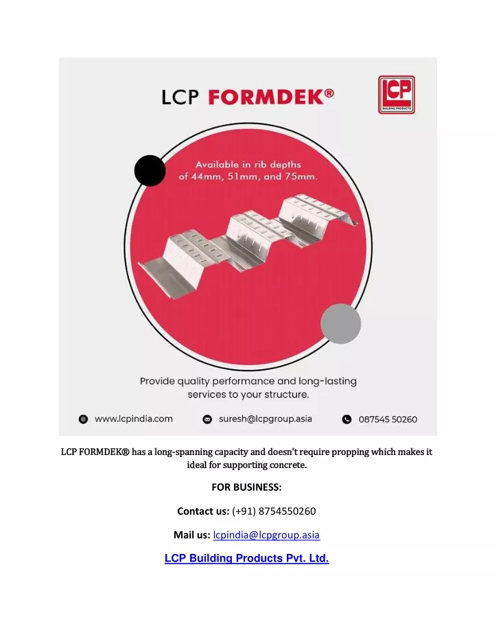 lcp formdek has a long lcp formdek has a long