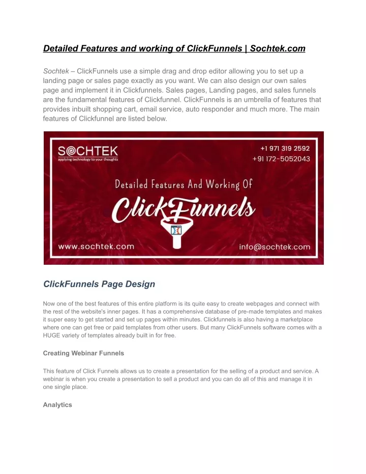 detailed features and working of clickfunnels
