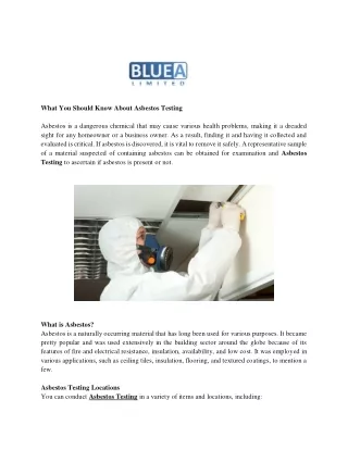 what you should know about asbestos testing