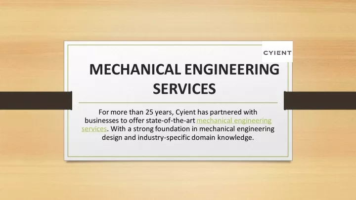 mechanical engineering services