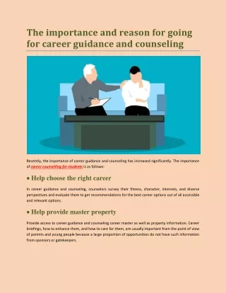 the importance and reason for going for career
