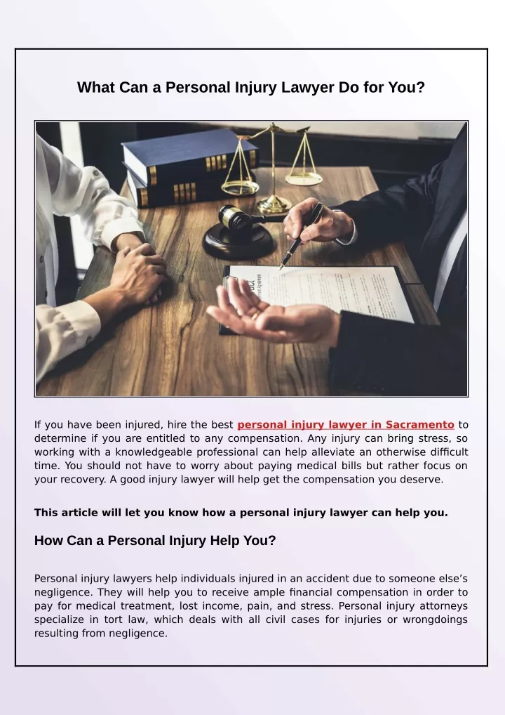 what can a personal injury lawyer do for you