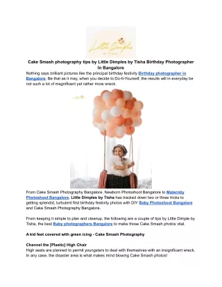 Cake Smash photography tips by Little Dimples by Tisha Birthday Photographer In Bangalore