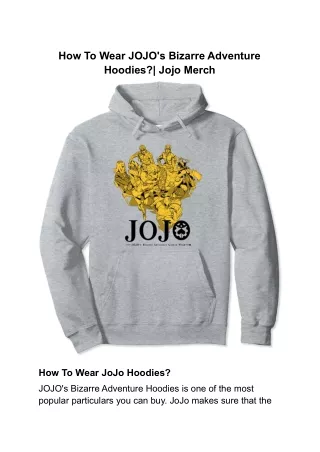 How To Wear JoJo Hoodies_ _ Jojo Merch