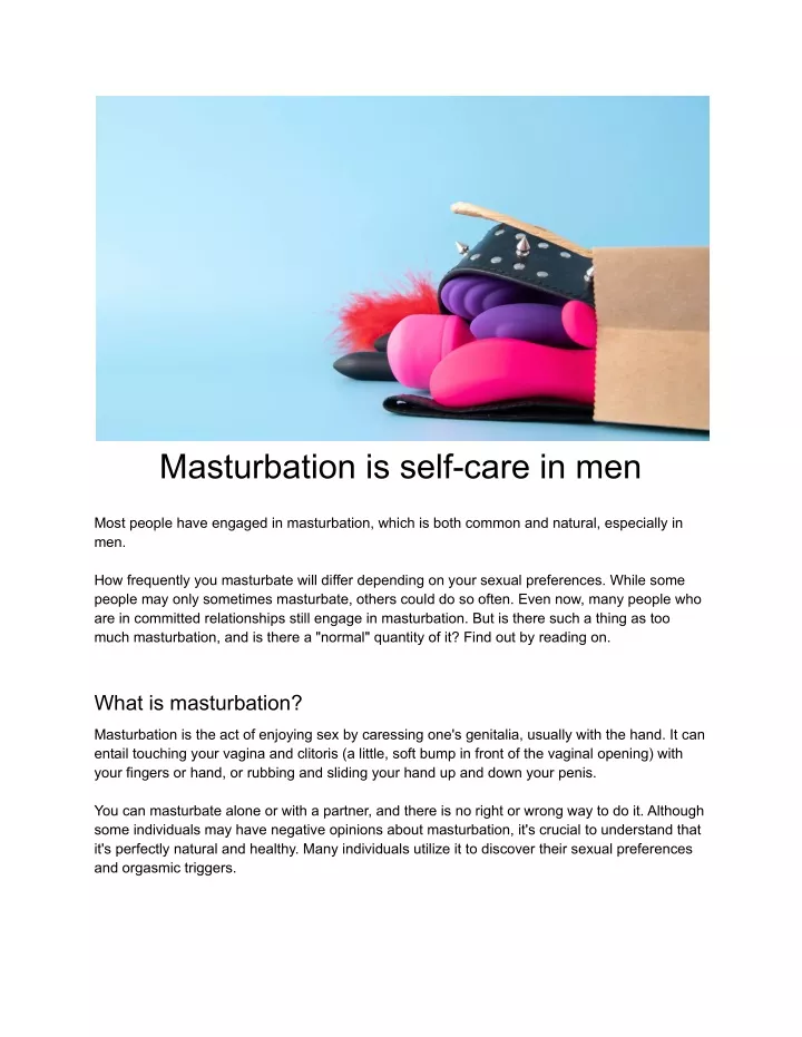 masturbation is self care in men