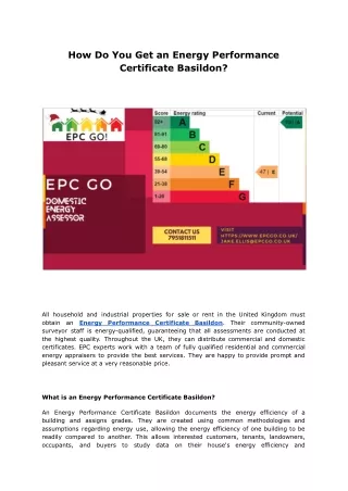 how do you get an energy performance certificate
