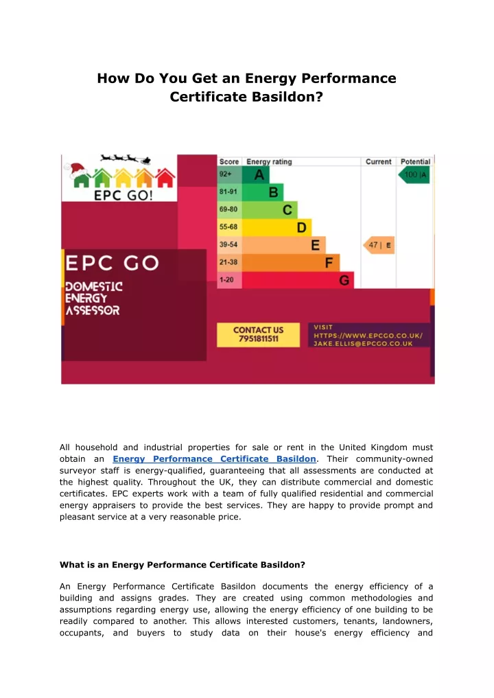 how do you get an energy performance certificate