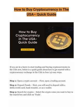 How to Buy Cryptocurrency in The USA– Quick Guide