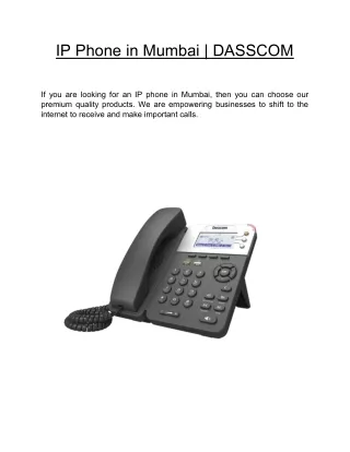 ip phone in mumbai dasscom