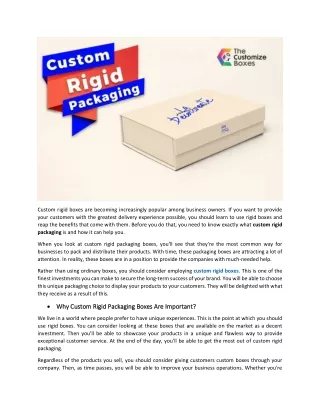 custom rigid boxes are becoming increasingly