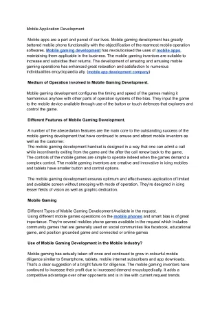 mobile application development