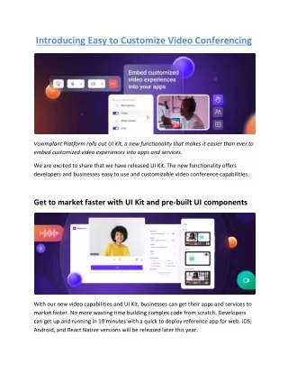 Introducing Easy to Customize Video Conferencing